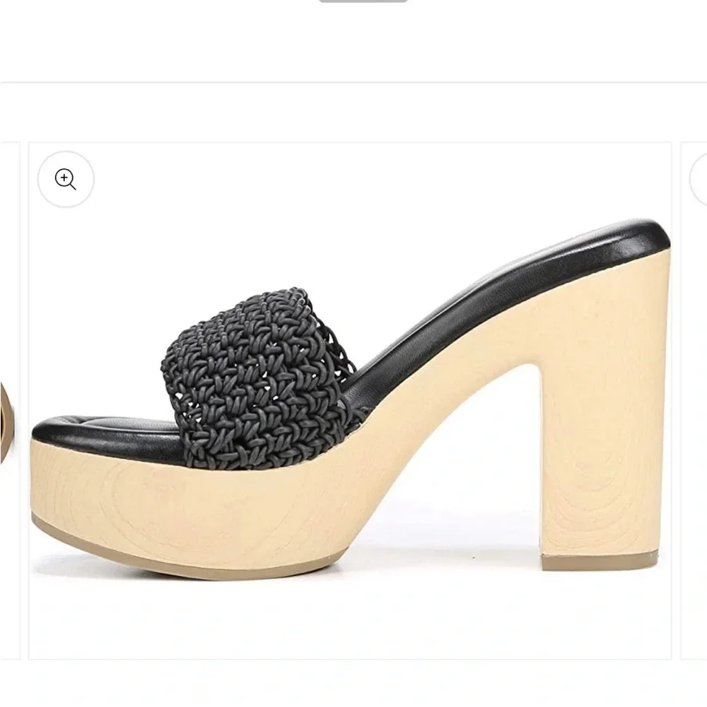 Franco Sarto Wendy Crochet Woven Leather Platform Heels Clogs NEW NWT​